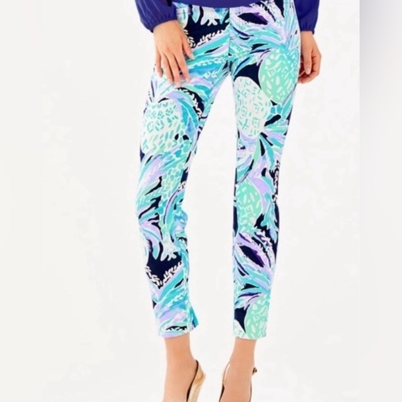 Lilly Pulitzer Women's Size 10 Mid Rise Kelly Skinny Ankle Pants - Picture 2 of 16